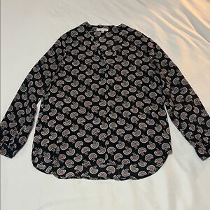 Pleione Floral Print Long Sleeve Blouse